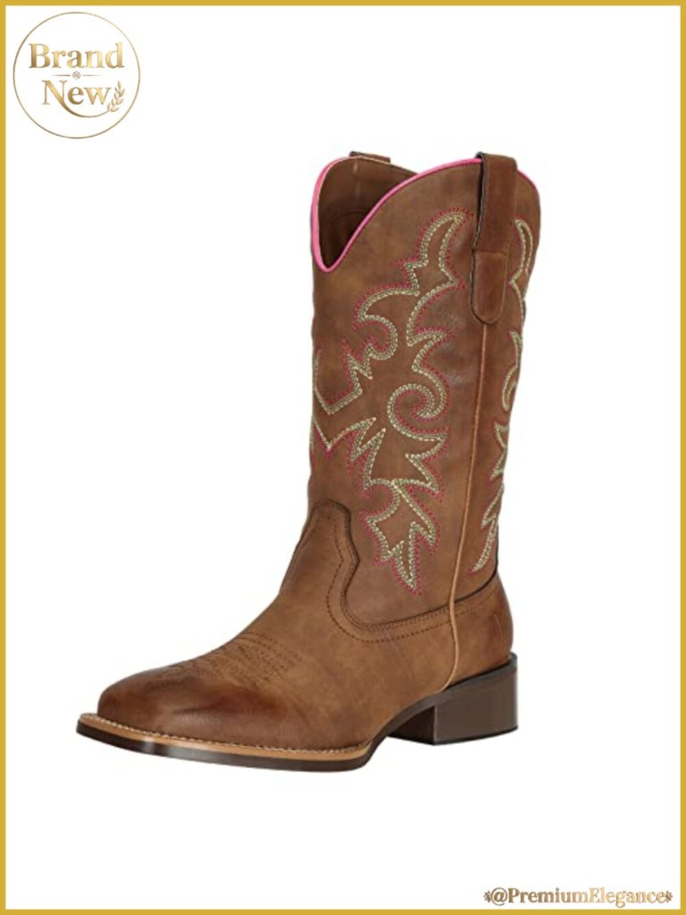 Cowgirl Boots Square Toe Mid Calf Western Women's Boots